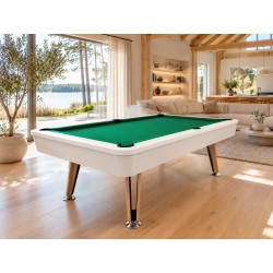 Billardtisch Vel Amo 8ft mit Steinplatte 22mm Schwarz, Grünes Billardtuch