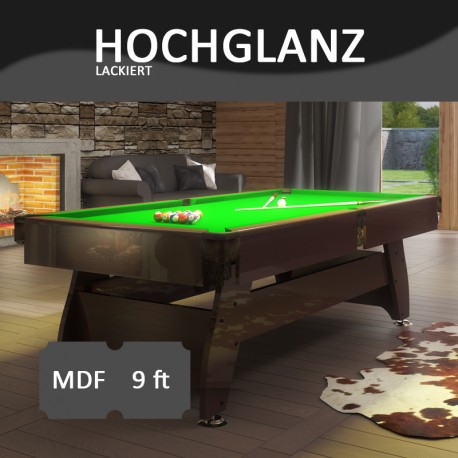 Billardtisch Vintage 9 ft. (Fuß) Hochglanz Lackiert