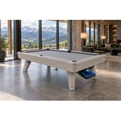 Billardtisch Select 8ft mit Schieferplatte 22mm Grau, Graues Billardtuc