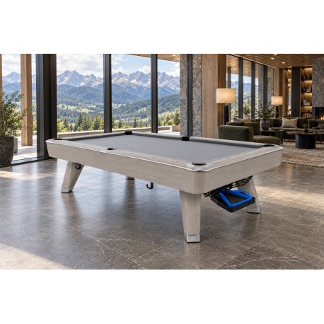 Billardtisch Select 8ft mit Schieferplatte 22mm Grau, Graues Billardtuc