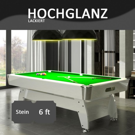 Billardtisch Diamond 6 ft. (Fuß) mit Schieferplatte Hochglanz Lackiert
