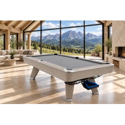 Billardtisch Select 8ft mit Schieferplatte 22mm Grau, Graues Billardtuc
